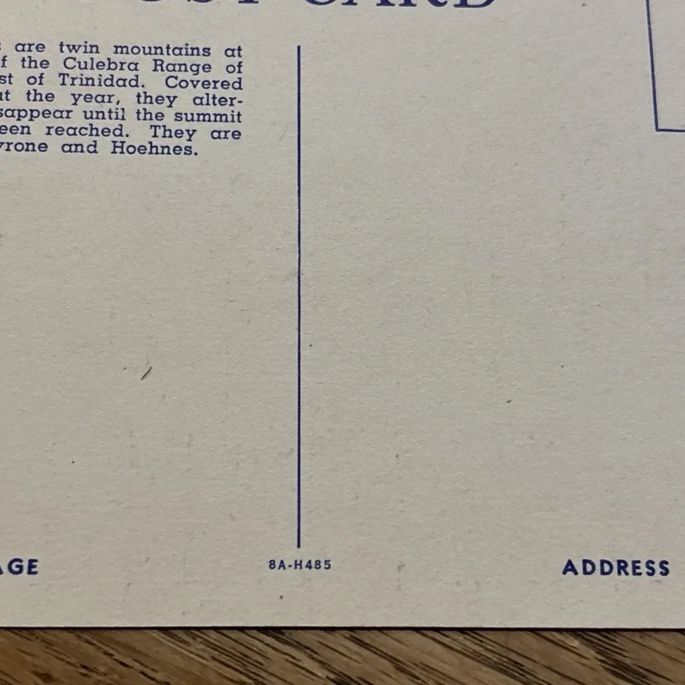 Spanish Peaks Bet La Junta and Trinidad Colorado Postcard Unposted